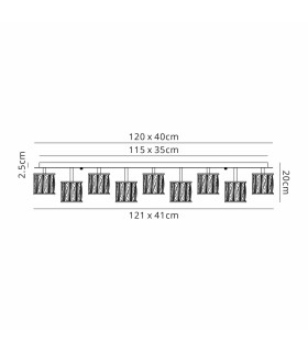 Keene Rectangle 14 Light G9 Flush Light Polished Chrome / Clear Crystal Shade Item Weight: 18.1kg-2