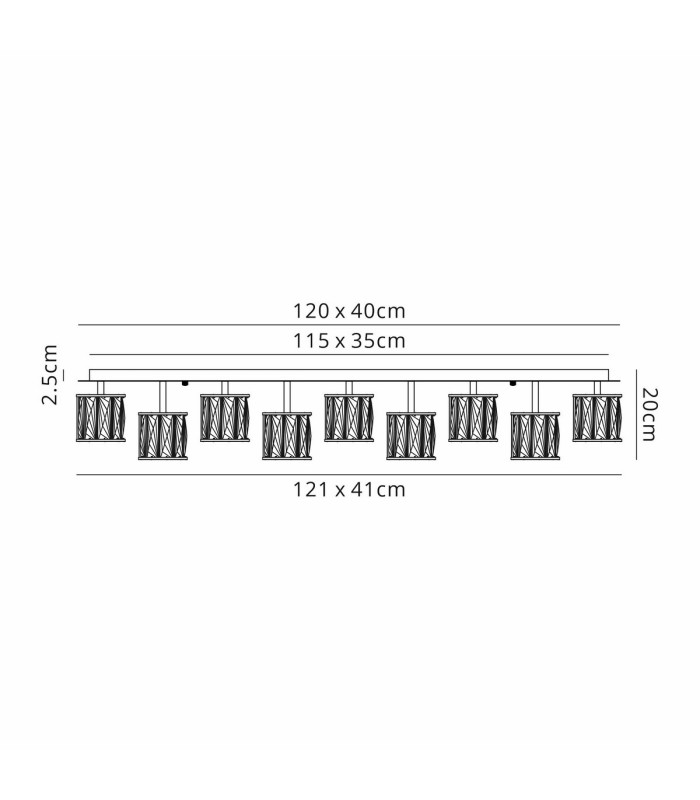 Keene Rectangle 14 Light G9 Flush Light Polished Chrome / Clear Crystal Shade Item Weight: 18.1kg-2
