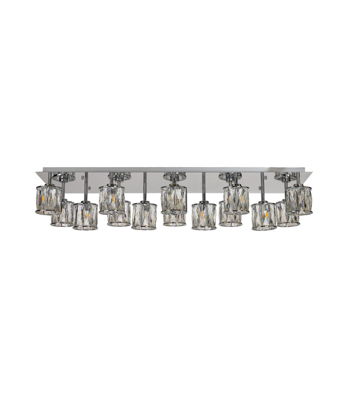 Keene Rectangle 14 Light G9 Flush Light Polished Chrome / Clear Crystal Shade Item Weight: 18.1kg-3