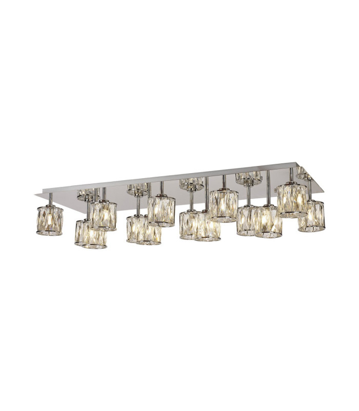 Keene Rectangle 14 Light G9 Flush Light Polished Chrome / Clear Crystal Shade Item Weight: 18.1kg-4