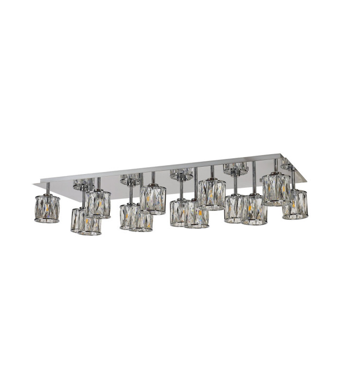 Keene Rectangle 14 Light G9 Flush Light Polished Chrome / Clear Crystal Shade Item Weight: 18.1kg-6