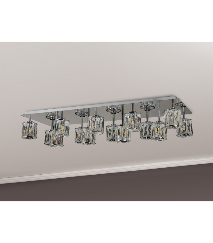 Keene Rectangle 14 Light G9 Flush Light Polished Chrome / Clear Crystal Shade Item Weight: 18.1kg-13