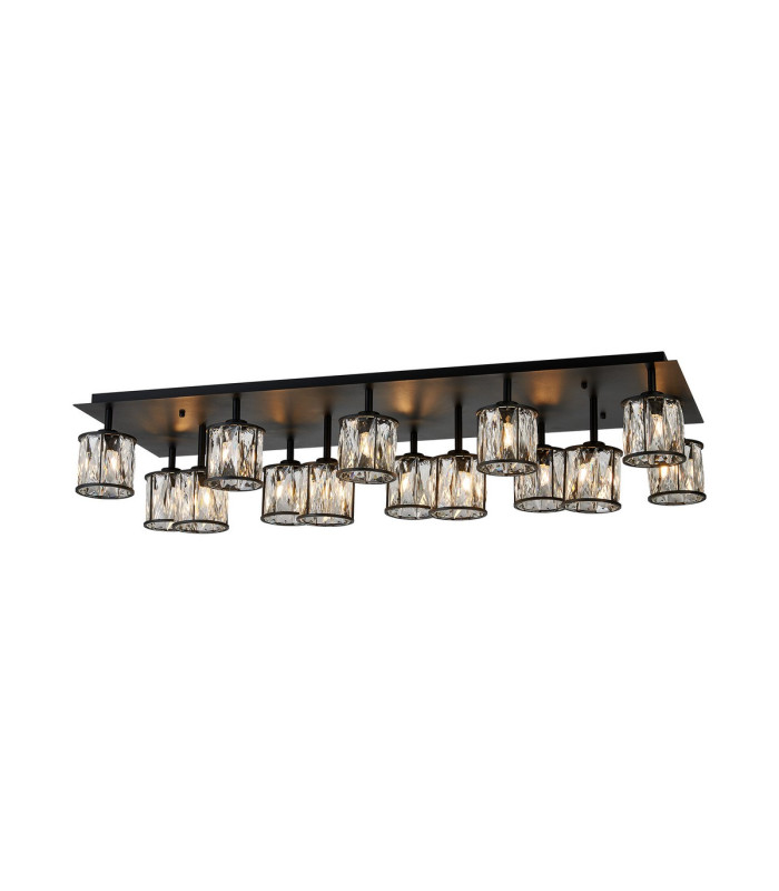 Keene Rectangle 14 Light G9 Flush Sand Black / Clear Crystal Shade Item Weight: 18.08kg-1