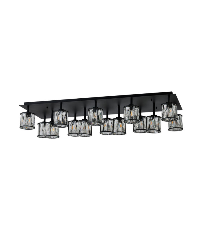 Keene Rectangle 14 Light G9 Flush Sand Black / Clear Crystal Shade Item Weight: 18.08kg-4