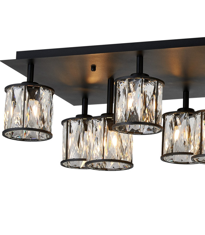 Keene Rectangle 14 Light G9 Flush Sand Black / Clear Crystal Shade Item Weight: 18.08kg-5