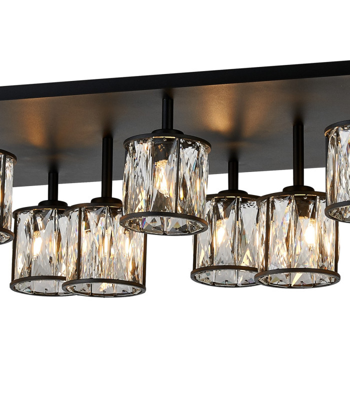Keene Rectangle 14 Light G9 Flush Sand Black / Clear Crystal Shade Item Weight: 18.08kg-6