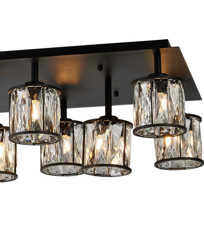 Keene Rectangle 14 Light G9 Flush Sand Black / Clear Crystal Shade Item Weight: 18.08kg-7