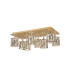 Keene Rectangle 8 Light G9 Flush Light French Gold / Clear Crystal Shade-7