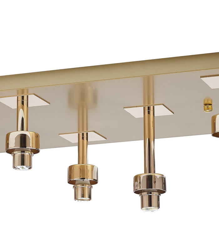 Keene Rectangle 8 Light G9 Flush Light French Gold / Clear Crystal Shade-9