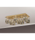 Keene Rectangle 8 Light G9 Flush Light French Gold / Clear Crystal Shade-14