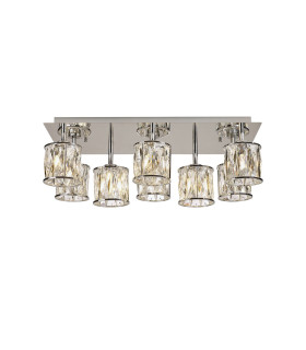 Keene Rectangle 8 Light G9 Flush Light Polished Chrome / Clear Crystal Shade-1