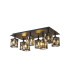 Keene Rectangle 8 Light G9 Flush Light Satin Black / Smoke Crystal Shade-5