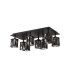 Keene Rectangle 8 Light G9 Flush Light Satin Black / Smoke Crystal Shade-7