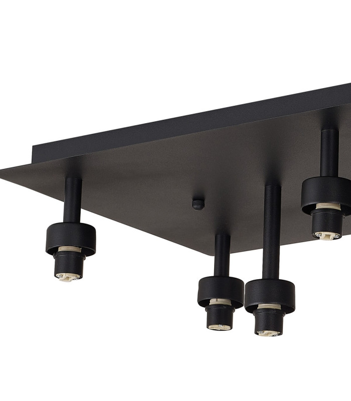 Keene Rectangle 8 Light G9 Flush Light Satin Black / Smoke Crystal Shade-8