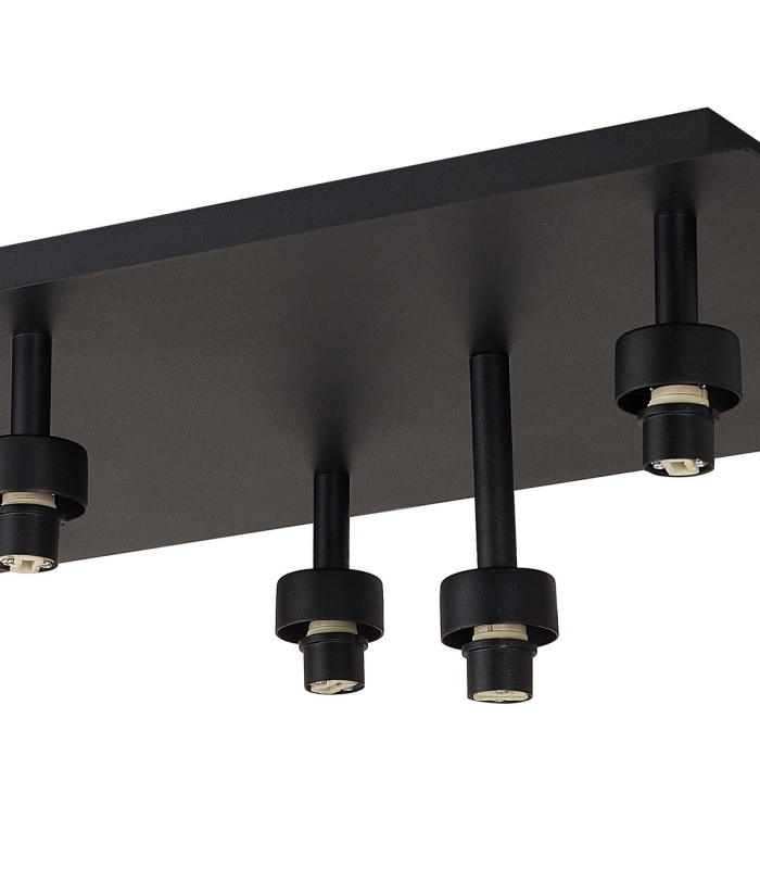 Keene Rectangle 8 Light G9 Flush Light Satin Black / Smoke Crystal Shade-9