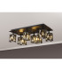Keene Rectangle 8 Light G9 Flush Light Satin Black / Smoke Crystal Shade-13