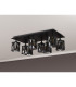 Keene Rectangle 8 Light G9 Flush Light Satin Black / Smoke Crystal Shade-14