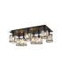 Keene Rectangle 8 Light G9 Flush Sand Black / Clear Crystal Shade-1