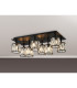 Keene Rectangle 8 Light G9 Flush Sand Black / Clear Crystal Shade-3