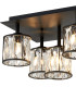 Keene Rectangle 8 Light G9 Flush Sand Black / Clear Crystal Shade-5