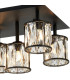Keene Rectangle 8 Light G9 Flush Sand Black / Clear Crystal Shade-6
