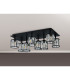 Keene Rectangle 8 Light G9 Flush Sand Black / Clear Crystal Shade-11
