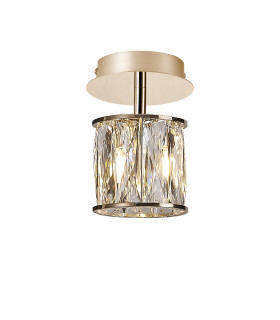 Keene 12cm 1 Light G9 Flush Light French Gold / Clear Crystal Shade-1