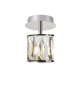 Keene 12cm 1 Light G9 Flush Light Polished Chrome / Clear Crystal Shade-1
