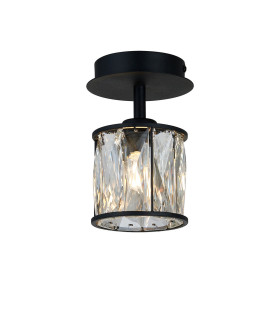 Keene 12cm 1 Light G9 Flush Sand Black / Clear Crystal Shade-1