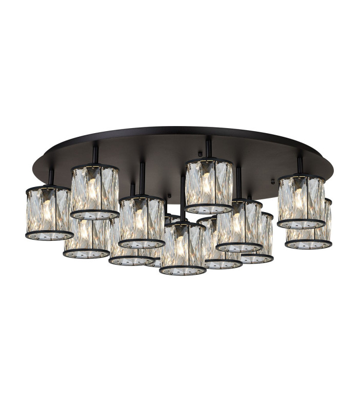 Keene 80.8cm Round 13 Light G9 Flush Sand Black / Clear Crystal Shade Item Weight: 18.26kg-1