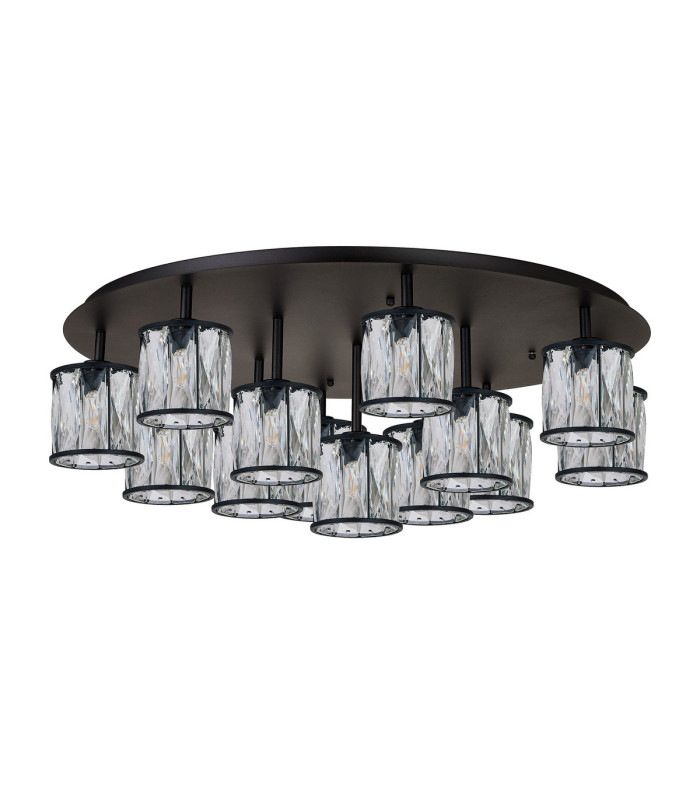 Keene 80.8cm Round 13 Light G9 Flush Sand Black / Clear Crystal Shade Item Weight: 18.26kg-4
