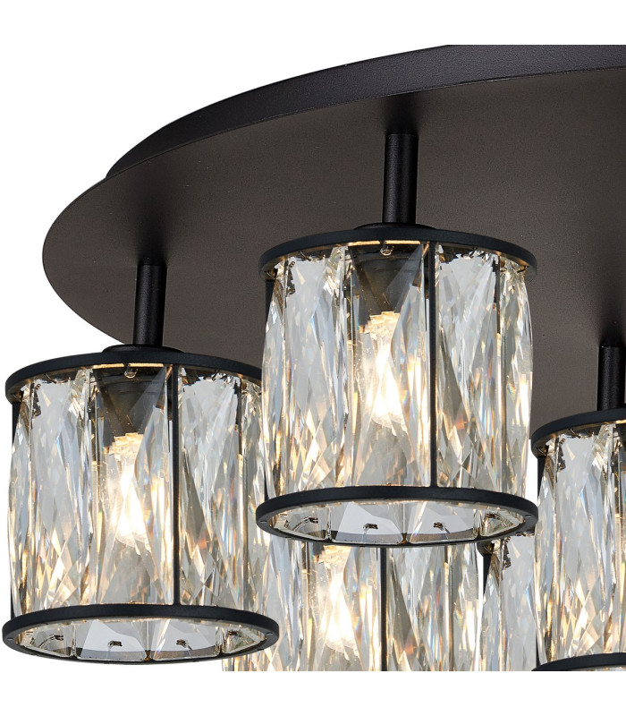 Keene 80.8cm Round 13 Light G9 Flush Sand Black / Clear Crystal Shade Item Weight: 18.26kg-5