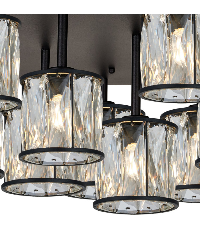 Keene 80.8cm Round 13 Light G9 Flush Sand Black / Clear Crystal Shade Item Weight: 18.26kg-6