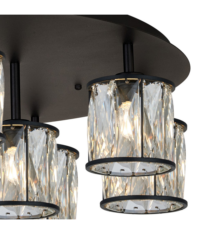 Keene 80.8cm Round 13 Light G9 Flush Sand Black / Clear Crystal Shade Item Weight: 18.26kg-7