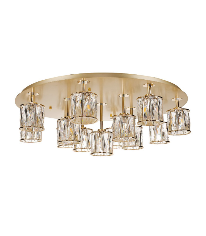 Keene 80.8cm Round 13 Light G9 Flush French Gold / Clear Crystal Shade Item Weight: 18.26kg-4