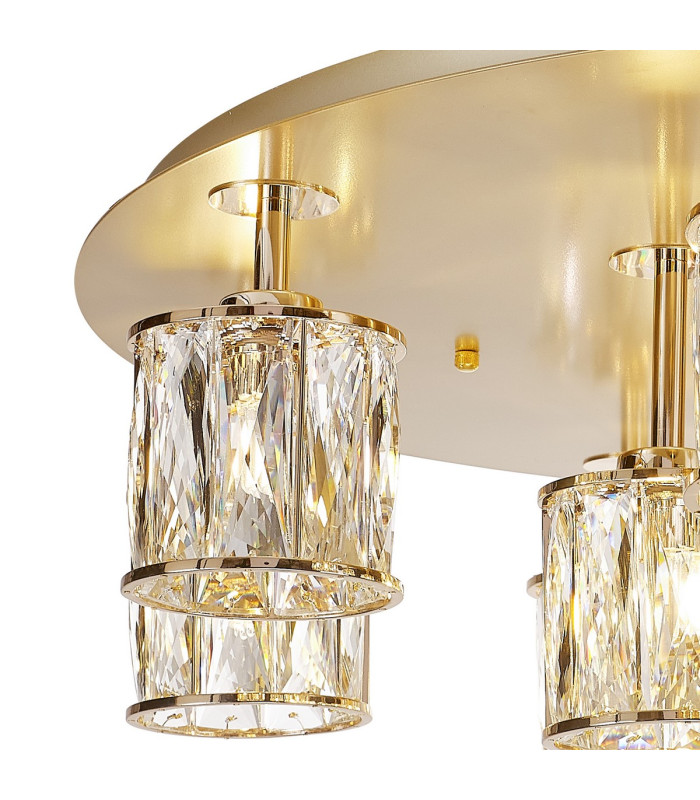 Keene 80.8cm Round 13 Light G9 Flush French Gold / Clear Crystal Shade Item Weight: 18.26kg-5