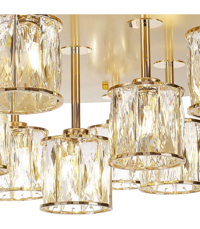 Keene 80.8cm Round 13 Light G9 Flush French Gold / Clear Crystal Shade Item Weight: 18.26kg-7