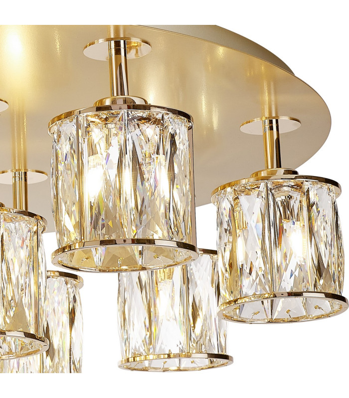 Keene 80.8cm Round 13 Light G9 Flush French Gold / Clear Crystal Shade Item Weight: 18.26kg-8