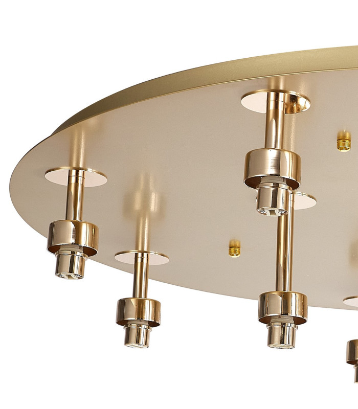 Keene 80.8cm Round 13 Light G9 Flush French Gold / Clear Crystal Shade Item Weight: 18.26kg-9