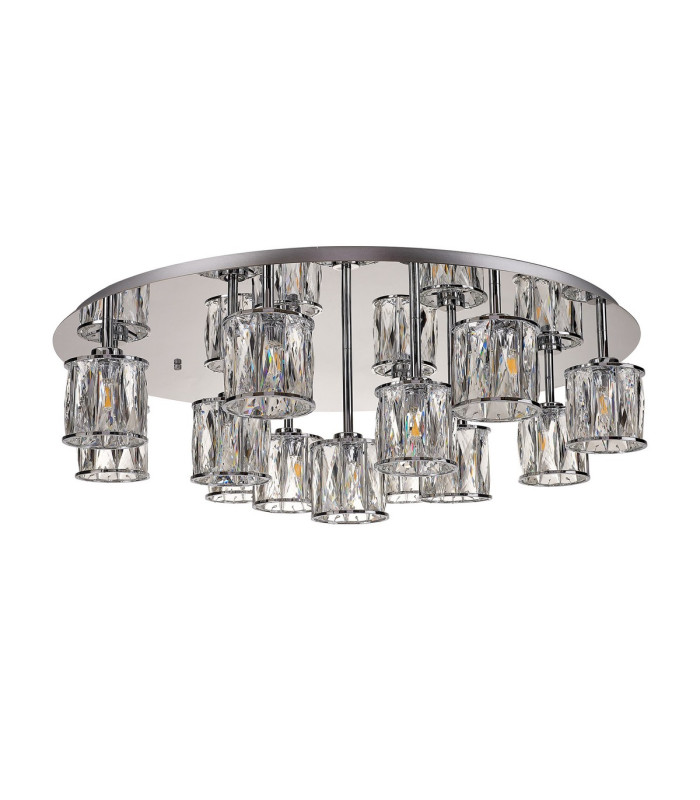 Keene 80.8cm Round 13 Light G9 Flush Polished Chrome / Clear Crystal Shade Item Weight: 18.26kg-4