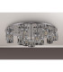 Keene 80.8cm Round 13 Light G9 Flush Polished Chrome / Clear Crystal Shade Item Weight: 18.26kg-9