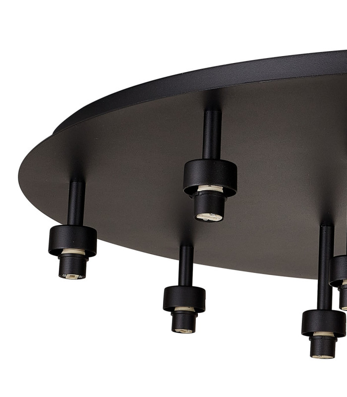 Keene 80.8cm Round 13 Light G9 Flush Sand Black / Smoked Crystal Shade Item Weight: 18.26kg-5