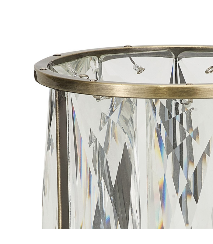 Keene 35cm Round 3 Light G9 Flush Antique Brass / Clear Crystal Shade-7