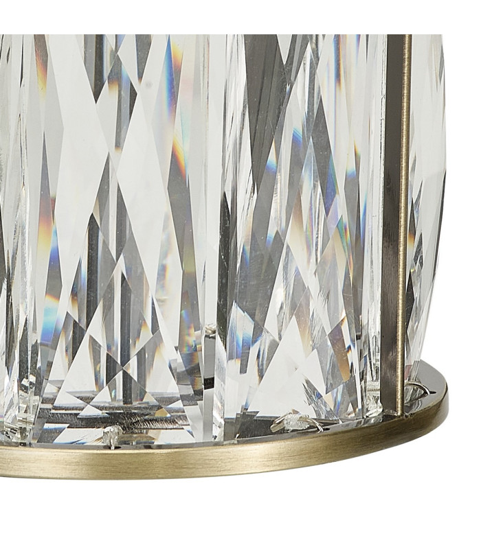 Keene 35cm Round 3 Light G9 Flush Antique Brass / Clear Crystal Shade-8