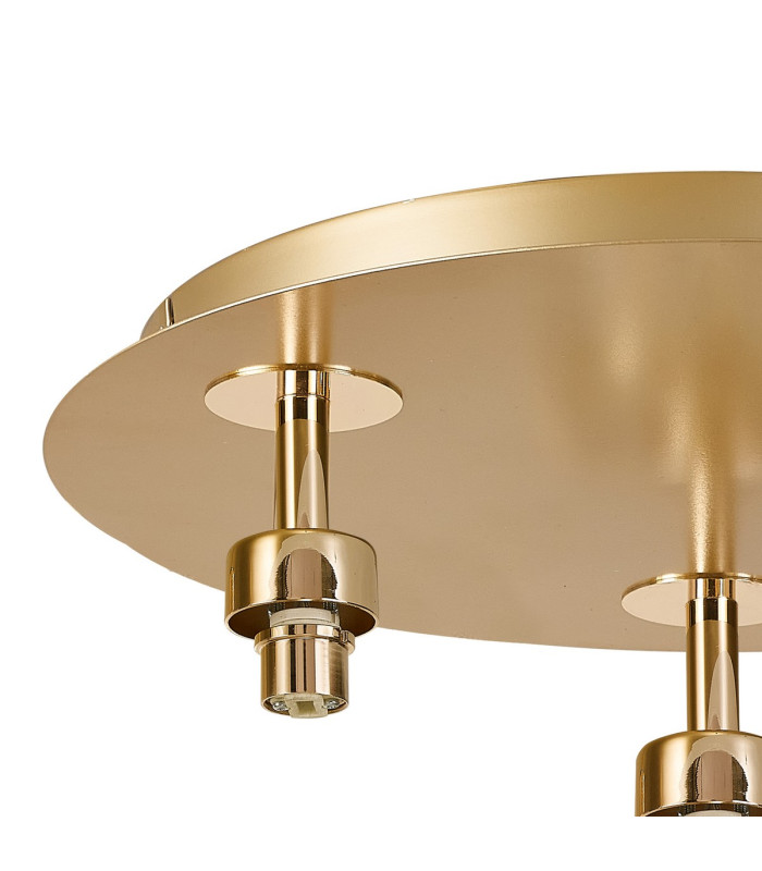 Keene Round 3 Light G9 35cm Flush Light French Gold / Clear Crystal Shade-5