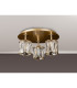 Keene Round 3 Light G9 35cm Flush Light French Gold / Clear Crystal Shade-9