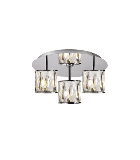 Keene Round 3 Light G9 35cm Flush Light Polished Chrome / Clear Crystal Shade-1