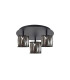Keene Round 3 Light G9 35cm Flush Light Satin Black / Smoke Crystal Shade-4