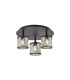 Keene 35cm Round 3 Light G9 Flush Sand Black / Clear Crystal Shade-1