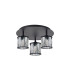 Keene 35cm Round 3 Light G9 Flush Sand Black / Clear Crystal Shade-4